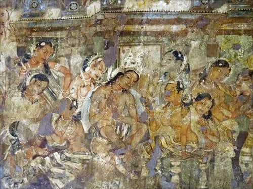 Ajanta Cave 1 Mahajanaka Jataka mural 2 — Ancient Indian Art