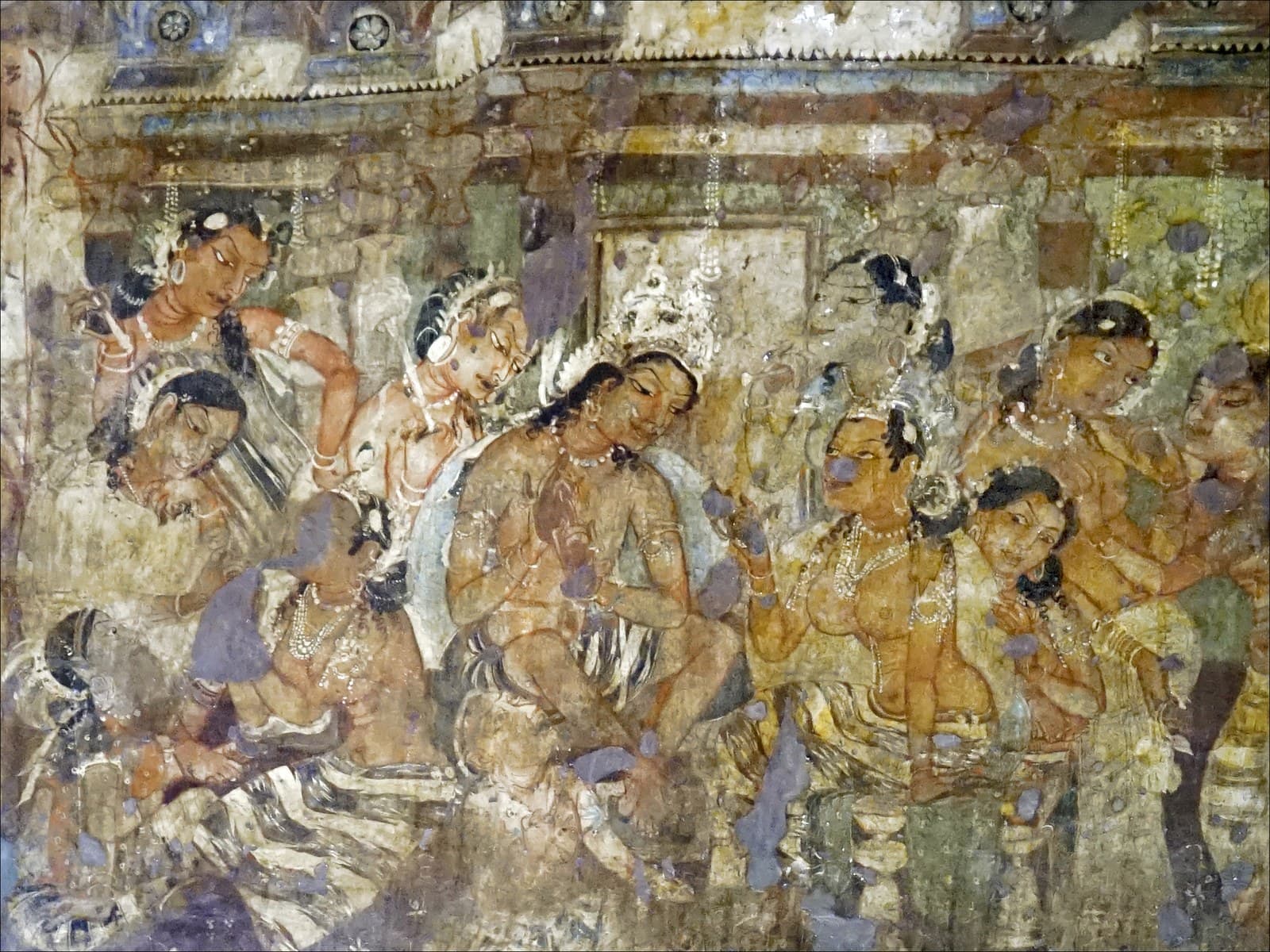 Ajanta Cave 1 Mahajanaka Jataka mural 2 — Ancient Indian Art