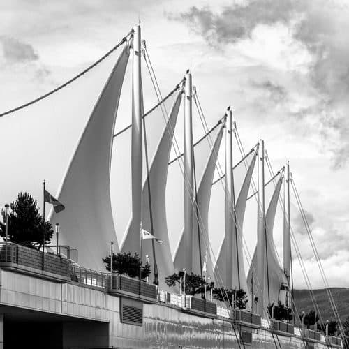 Vancouver (BC, Canada), Canada Place -- 2022 -- 1906 (bw) — Contemporary Art