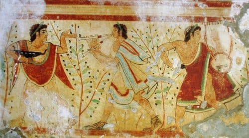 Danseurs et musiciens, tombe des léopards — Etruscan Art