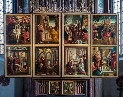 St. Wolfgang kath. Pfarrkirche Pacher-Altar Sonntagsseite 01 — Gothic Art