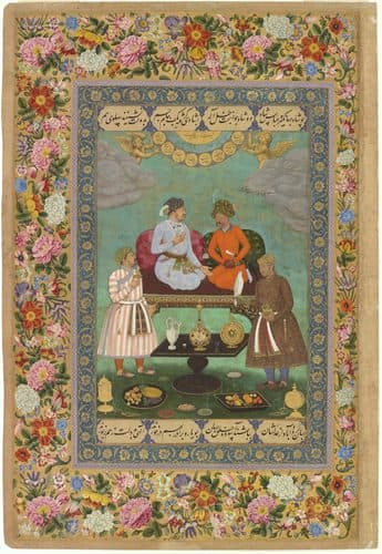12 Abu'l Hasan Jahangir Welcoming Shah 'Abbas, ca. 1618, Freer Gallery of Art, Washington DC — Mughal Art