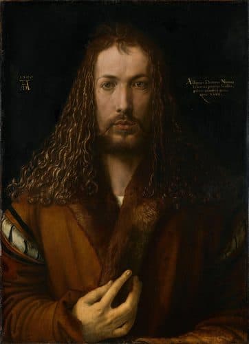 German:  Selbstbildnis im Pelzrock Self-Portrait with Fur-Trimmed Robetitle QS:P1476,de:"Selbstbildnis im Pelzrock "label QS:Lde,"Selbstbildnis im Pelzrock "label QS:Les,"Autorretrato de Durero"label QS:Leu,"Autoerretratua"label QS:Last,"Autorretratu de Dürer"label QS:Lca,"Autoretrat"label QS:Lcy,"Hunanbortread"label QS:Len-gb,"Self-Portrait"label QS:Lhy,"Դյուրերի ինքնադիմանկար"label QS:Lzh,"自画像"label QS:Lda,"Selvportræt"label QS:Lja,"自画像 (デューラー)"label QS:Lfi,"Omakuva"label QS:Lsv,"Självporträtt (Dürer)"label QS:Lvec,"Autoritrato"label QS:Luk,"Автопортрет"label QS:Lla,"Durerus manu propria pictus"label QS:Lzh-hant,"丟勒自畫像 (1500年)"label QS:Lbg,"Автопортрет"label QS:Lko,"28세의 자화상"label QS:Lkk,"Автопортрет"label QS:Leo,"Memportreto"label QS:Lbs,"Autoportret"label QS:Lit,"Autoritratto con pelliccia"label QS:Lgl,"Autorretrato"label QS:Lfr,"Autoportrait"label QS:Lsk,"Autoportrét"label QS:Lhr,"Dürerov autoportret"label QS:Lnds,"Sülvstporträt"label QS:Lbe-tarask,"Аўтапартрэт у кажуху"label QS:Lmk,"Автопортрет"label QS:Lsh,"Dürerov autoportret"label QS:Lfa,"چهرهٔ خود"label QS:Lpt,"Autorretrato"label QS:Lnn,"Sjølvportrett"label QS:Llv,"Pašportrets"label QS:Lsr,"Аутопортрет"label QS:Llt,"Autoportretas"label QS:Lsl,"Avtoportret"label QS:Lbe,"Аўтапартрэт Дзюрэра"label QS:Larz,"تصوير شخصى (لوحه)"label QS:Let,"Autoportree"label QS:Lth,"ภาพเหมือนตนเอง"label QS:Lpl,"Autoportret w futrze"label QS:Lnb,"Selvportrett"label QS:Lnl,"Zelfportret"label QS:Lhe,"דיוקן עצמי"label QS:Lga,"féinphortráid"label QS:Lru,"Автопортрет в одежде, отделанной мехом"label QS:Lbr,"Emboltred"label QS:Len,"Self-Portrait with Fur-Trimmed Robe"label QS:Lar,"بورتريه ذاتي"label QS:Lel,"Αυτοπροσωπογραφία"label QS:Lcs,"Autoportrét v kožichu" — The Renaissance