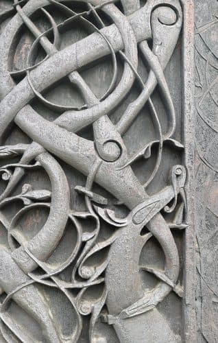 Carvings in north wall portal, Urnes Stave Church-3 — Viking Art